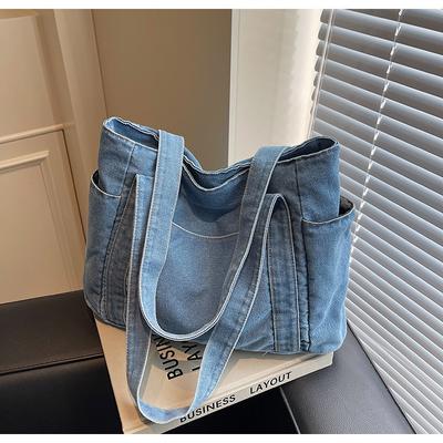 Geantă din pânză 2025 geantă de umăr din denim tip mesagerie pentru femei capacitate mare casual de purtat în mână geantă din pânză pentru femei modă