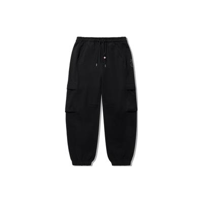 Li Ning Daily Prosperity Series Locker Fit Stricksporthose mit Printmuster Herren Unterteile Schwarz AKLU231-1