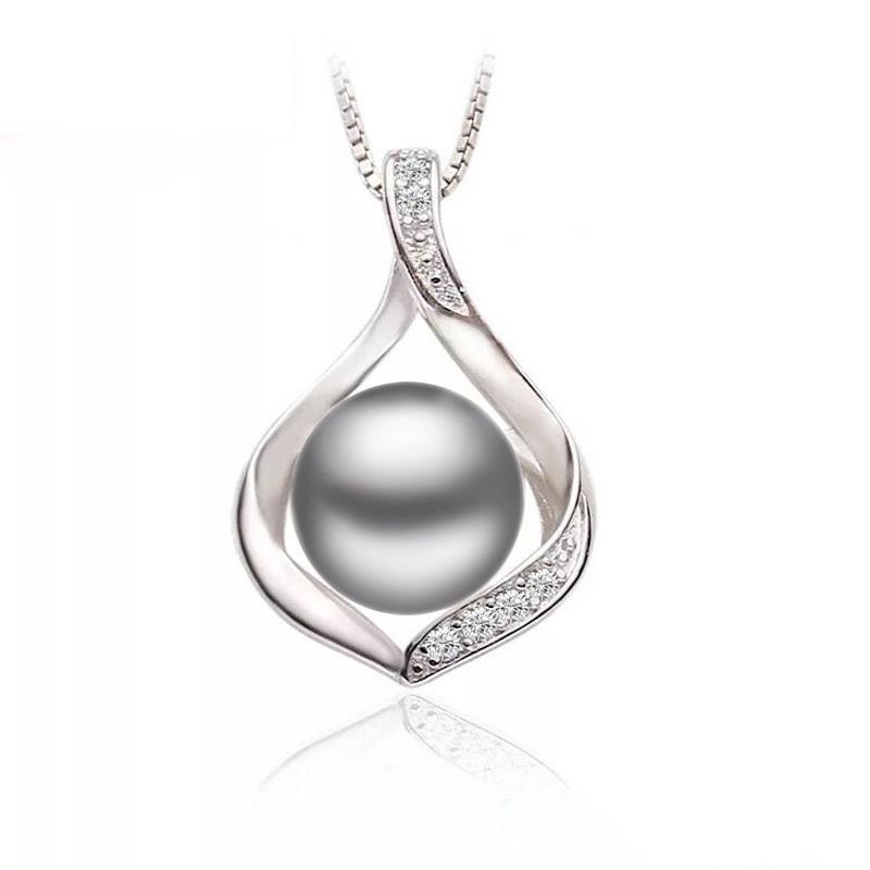 

Real Natural Freshwater Pearl Pendant Jewelry Woman,925 Silver Pearl Pendant On The Neck Wife Mother Birthday Gift White Black
