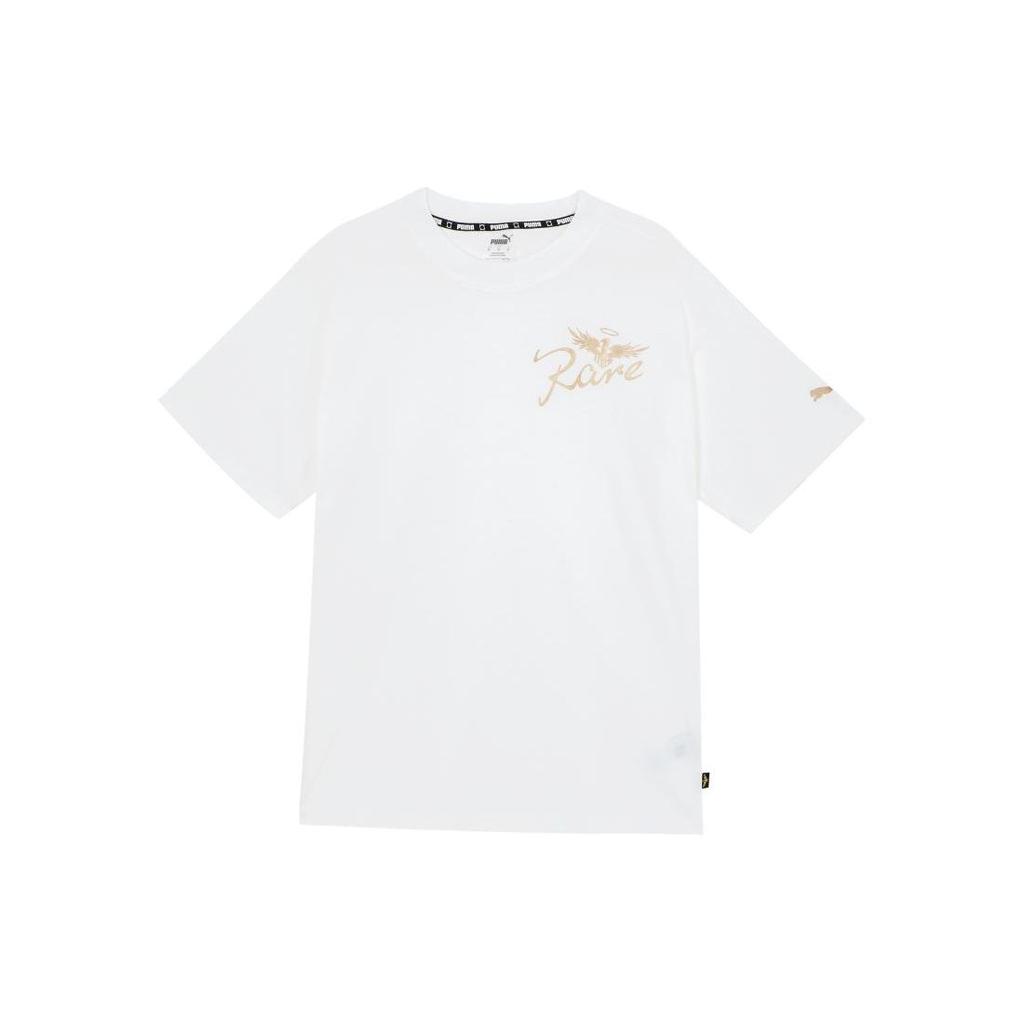 Puma X Melo Boxy Tee American Vintage Embroidered Letter Print Casual Sports Crew Neck Short Sleeve T-Shirt Unisex Tops White 621709-01