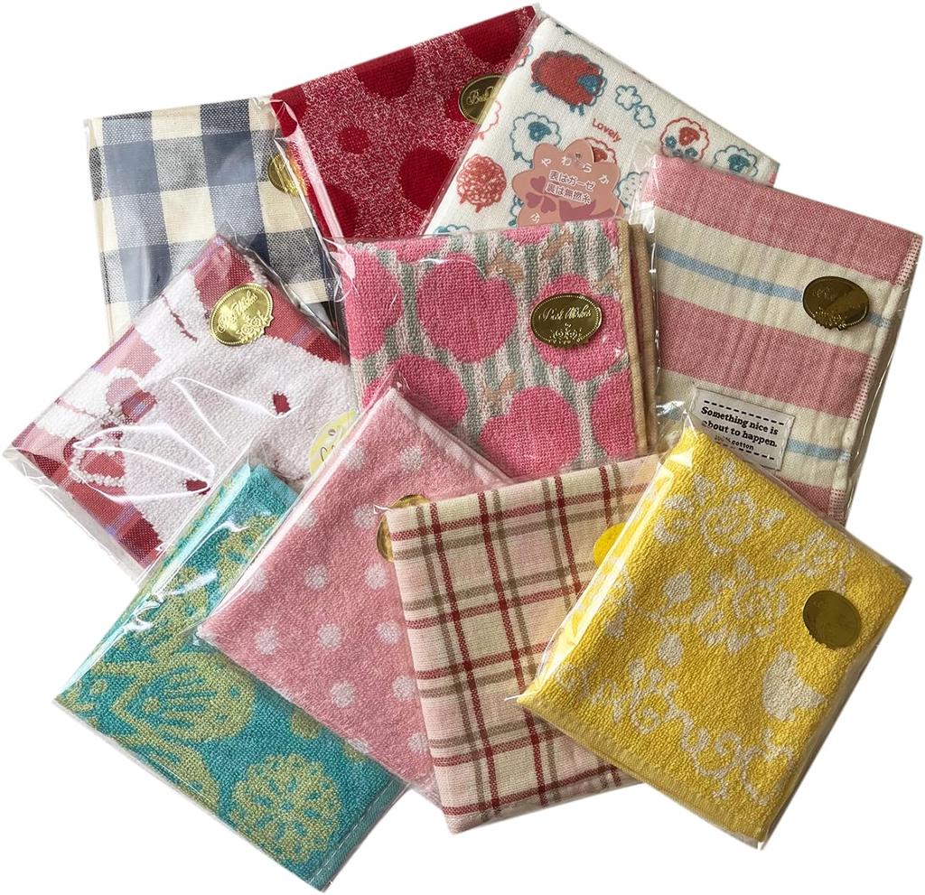 Set of 10 Gauze Jacquard Towel Colors and Patterns Includes Gift Individually Perfect for Small Thank You Return Small Business Retirement Moving 25 x