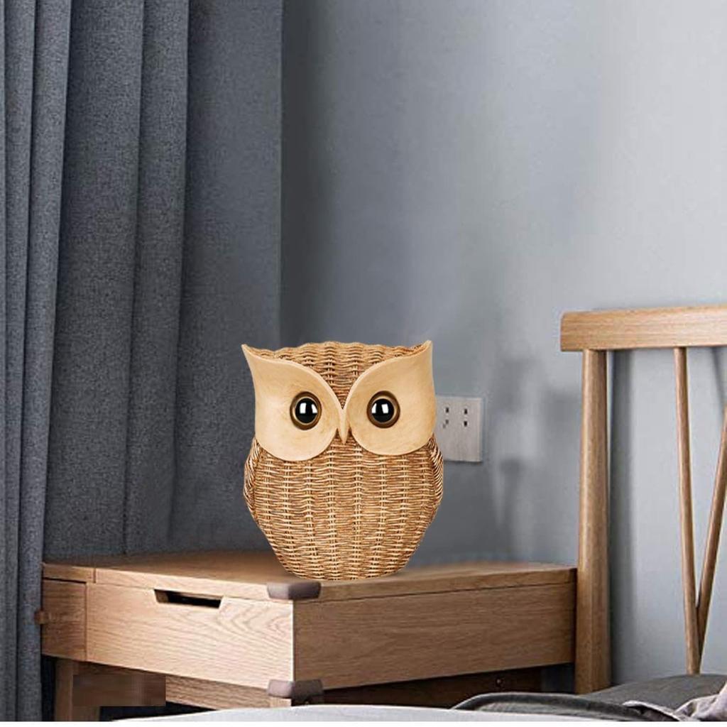 Modern Classy Lucky Owl Resin Art Figurine | Beautiful Home Decor (Brown, Pack of 1)