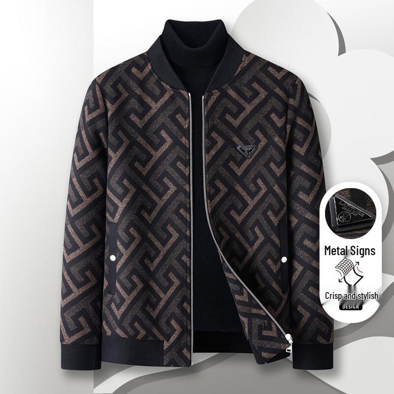 

MONTAGUT Men s Winter Jacquard Knit Baseball Jacket XL (52)