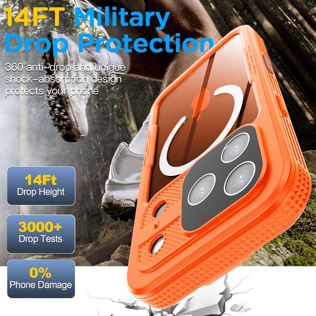 IP68 Waterproof Protective Case for IPhone 17 Pro Max 17 Air 17 Pro MagSafe Shock-proof All-round Protection Magnetic Cover