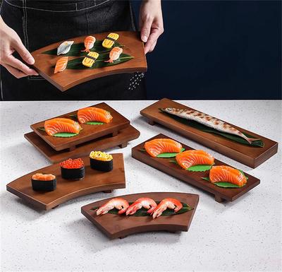 Bamboo Sushi Board Boat Plate Rectangular Platform Cooking Sashimi Basin Japanese Korean Cuisine Tableware Serving Plate Tray