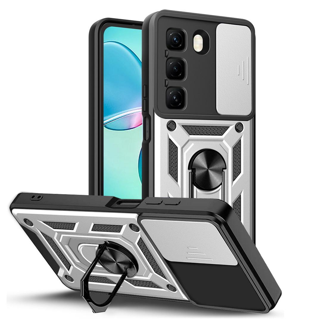 

Защитный чехол для камеры Infinix Hot 50 50i Hot 40 Pro 40i 30 Paly 30i 20 INFINIX Smart 8 Pro 8 + 7 Armor Hybrid Ring Back Cover Infinix Hot 50 4G серебряный