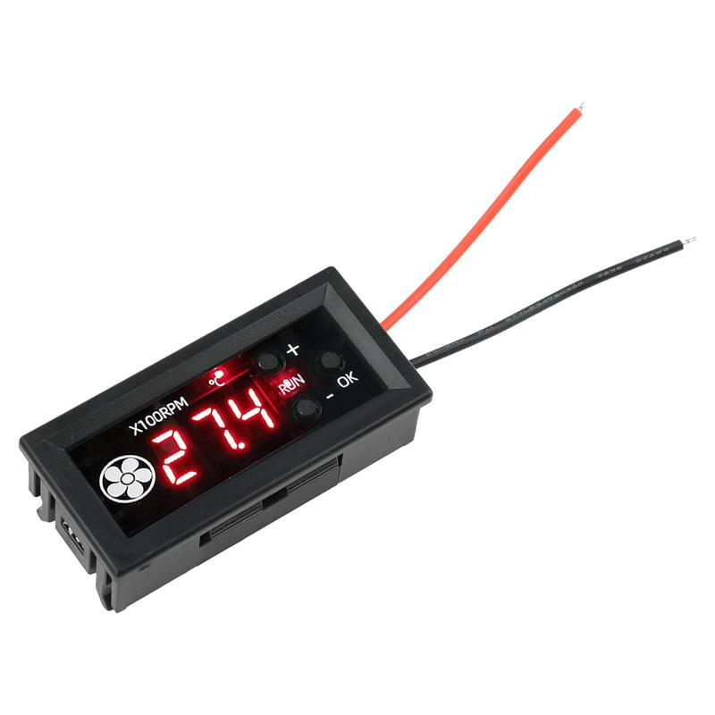 1Set 12V3A Digital Display Temperature Speed Chassis Noise Reduction 4-wire PWM Fan Temperature Control Speed Controller