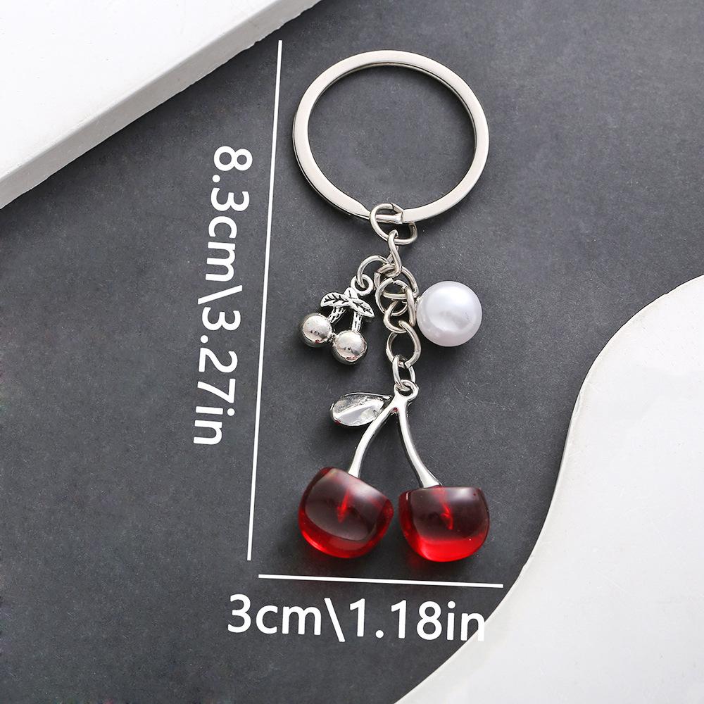 Cherry Keychain Drip Oil Alloy Pendant Bag Charm Gift