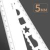 5Piece Black White Plastic Foldable Ruler Set Non Slip Surfaces Precise Centimeter Inch Marking Study Tool