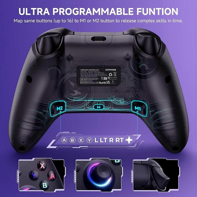 Professional Wireless Controller for Gaming - Ergonomic Design, Compatible with PC, PS5, Xbox, Bluetooth Connectivity, Responsive Buttons