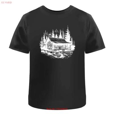 Hütte im Wald T-Shirt 100% Baumwolle S 2XL TA040601 vintage Gewaschen Atmungsaktiv Vielseitig Unisex Weich Bequem