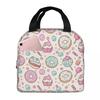 Playful Donut And Cupcake Insulated Lunch Bag for Women Office Cooler Thermal Food Box Tote Leakproof Lunch Boxes Container