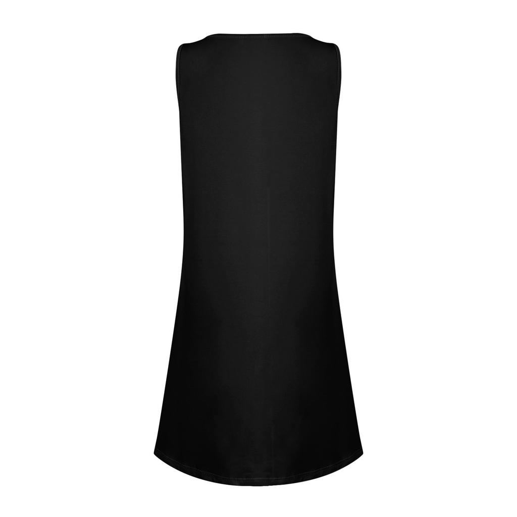 Summer Dresses For Women Beach Boho Sleeveless Printing Flowy Pocket Tshirt Tank Sundresses