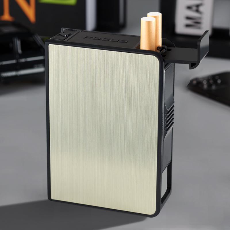 Personalized Men's 20-Capacity Metal Cigarette Case: Automatic Pop-up, Anti-Pressure, Moisture-Proof, and Portable