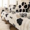 Winter Rabbit Wool Thickened Sofa Cushion  Gradual Change Color Bubble Fleece Non-Slip Sofa Cover Warm Seat Cushion