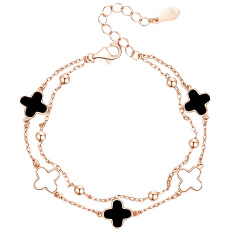Four-leaf Clover Agate Bracelet