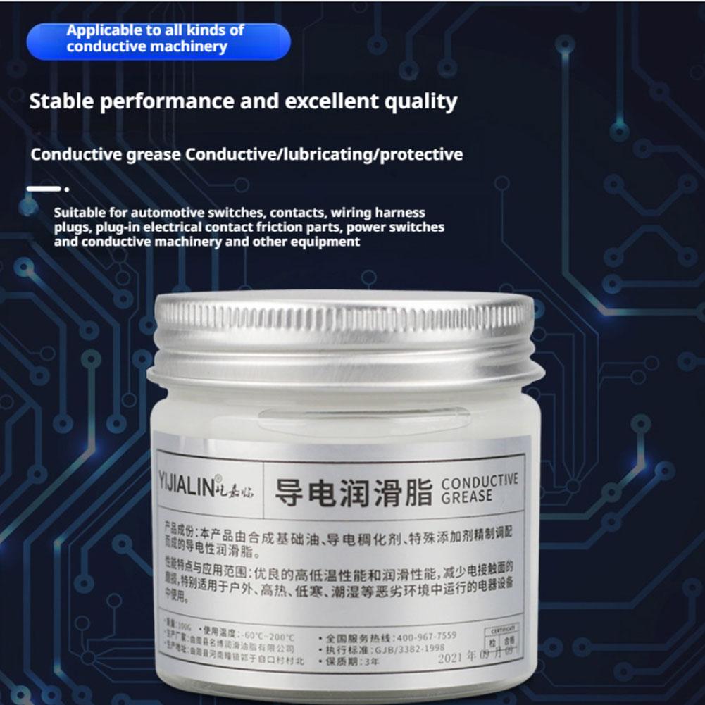100g Electric Contact Grease Conductive Paste Lubricant Electricity Compound Grease Resistance Value Low Electrical Equipment