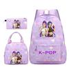 KPop Demon Hunters Character Colorful Backpack Three-Piece Set Rumi Mira Zoey HUNTR/X Saja Children'S Large Capacity Schoolbag