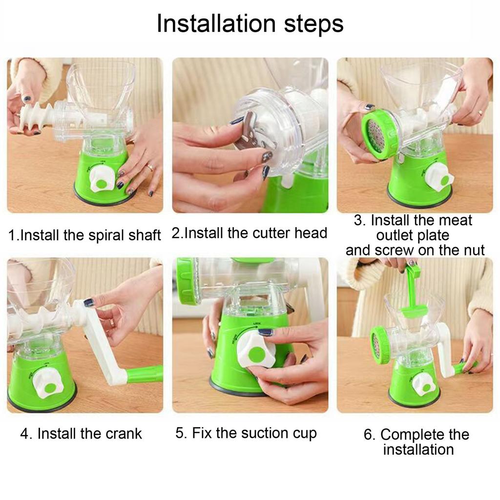 Manual Meat Mincer Food Processor Grinder Portable Blender Sausage Maker Stuffer Stainless Steel for Beef Fish Pork