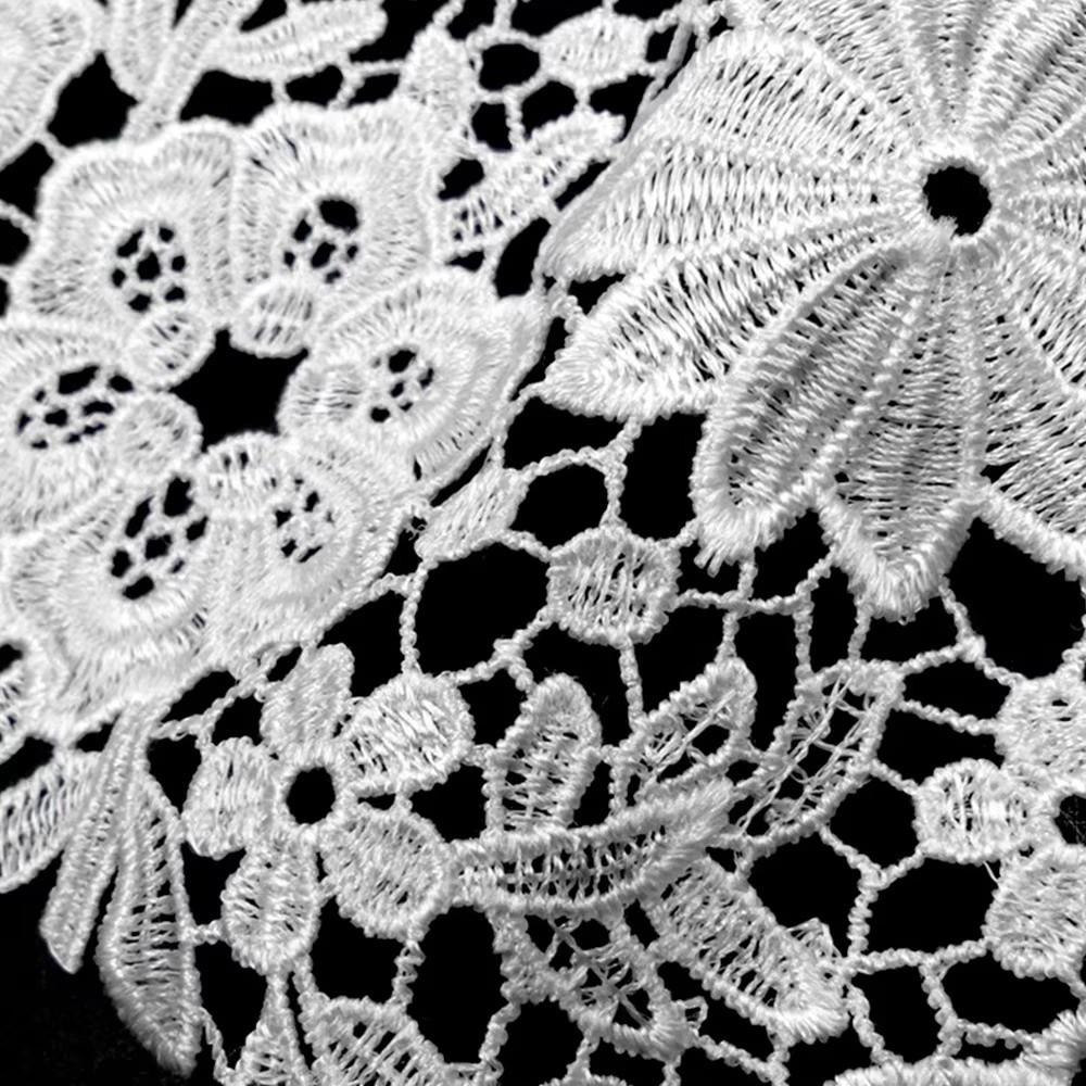 Fashion Lace Floral Fake Collar Detachable Gauzy False Collar All-match White Black Removable Collar for Women