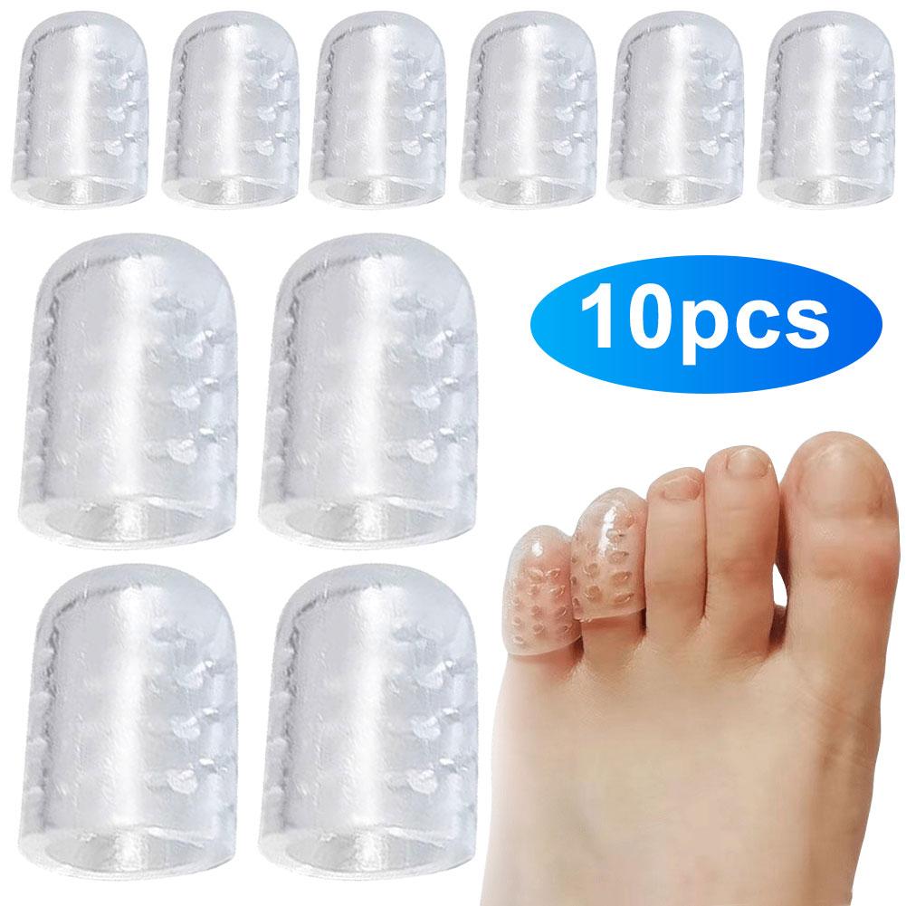 10pcs Toe Covers Relief Pain Silicon Resin Toenails Protection Anti-Friction Transparent Sweatproof Wear-Resistant for Mne Women
