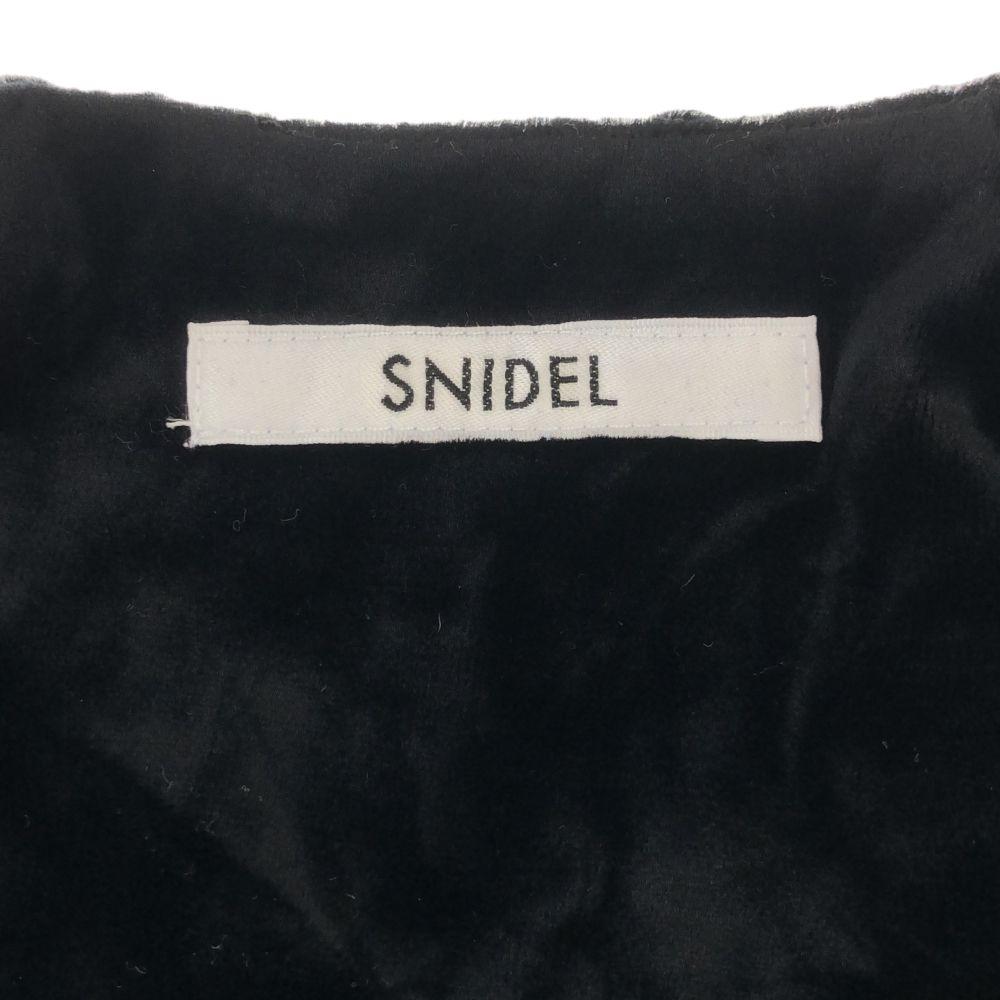 SNIDEL Long sleeve Velor Knee-length dress 1 black SWFO225041 Women Used