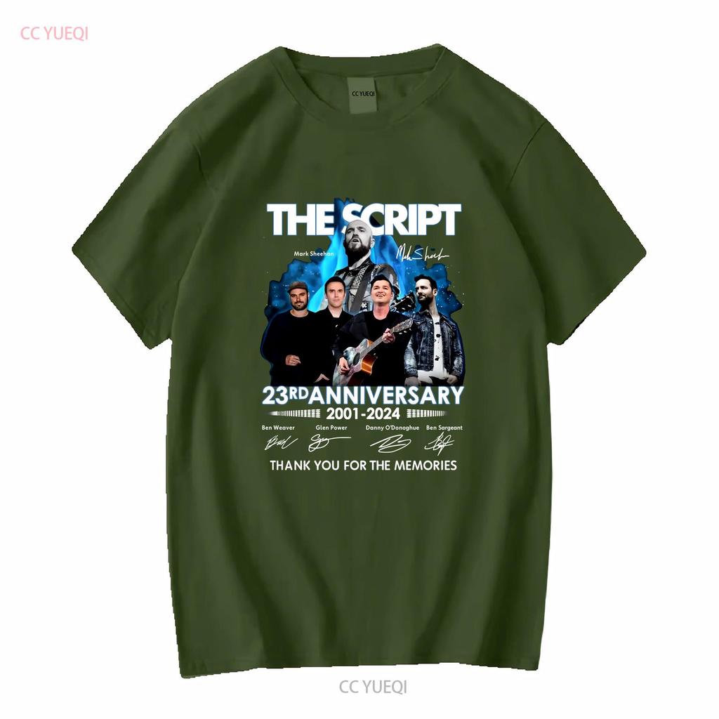 The Script 23rd Anniversary t Shirt Band Signature vintage Washed Versatile streetwear designer clothes Stylish