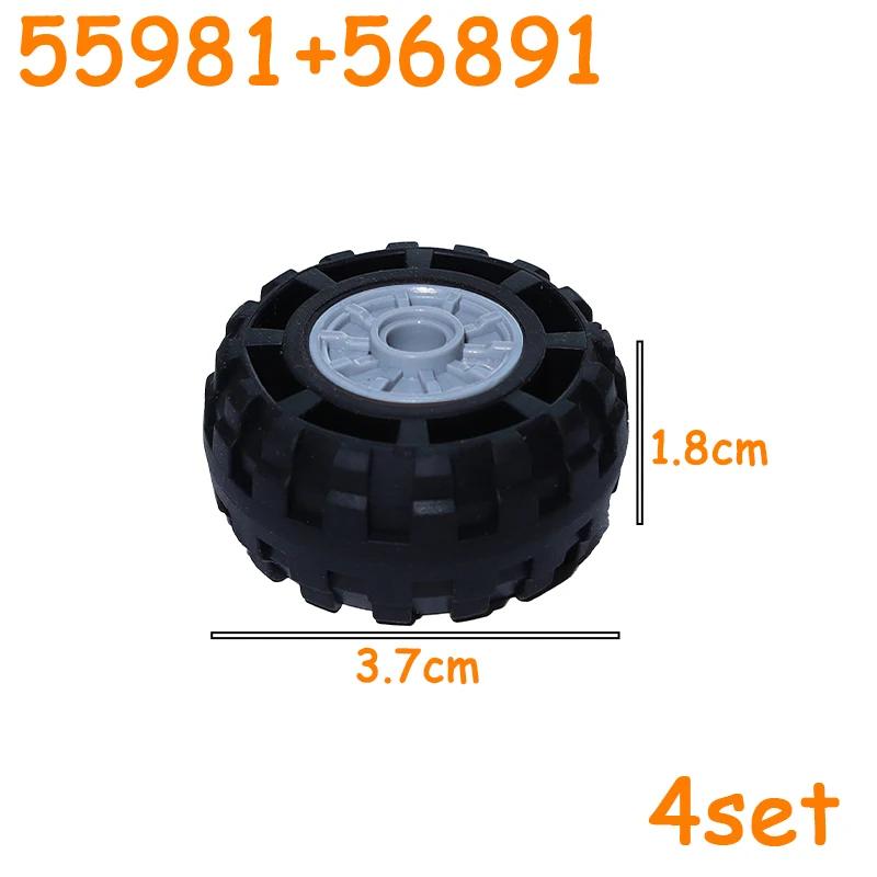 Technical Tire Wheel Car Truck Wheels Hub Bricks MOC Motorcycle Tyre & Rim Building Blocks 56145 44309 86652 3 15038 23798