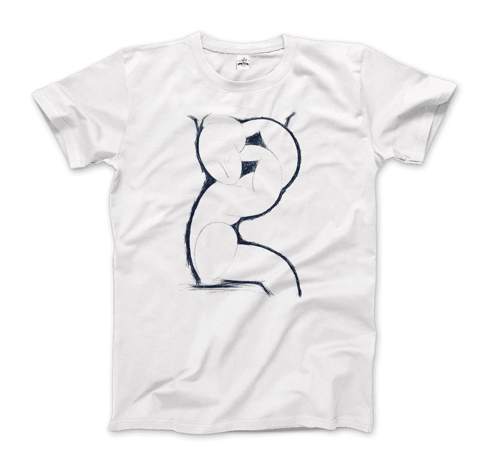 Modigliani - Caryatid Sketch Artwork T-Shirt 4XL