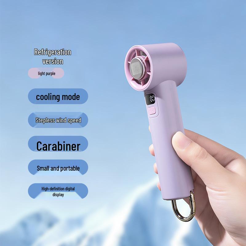 Cross-Border High-Speed Handheld USB Mini Fan with Hanging Buckle and Cooling Ice Pack.
