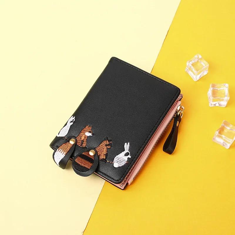 Women Coin Purse Ladies Wallets Cartoon Bags Short Cute Small Wallets Student Leather Card Holder Girl ID Card Bag Card Holder