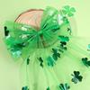 Tulle Bows Hair Barrettes For Women Cloverleaf Long Streamers Clip New Arrival Fresh Green Daily/party Girl Headwear Accessories