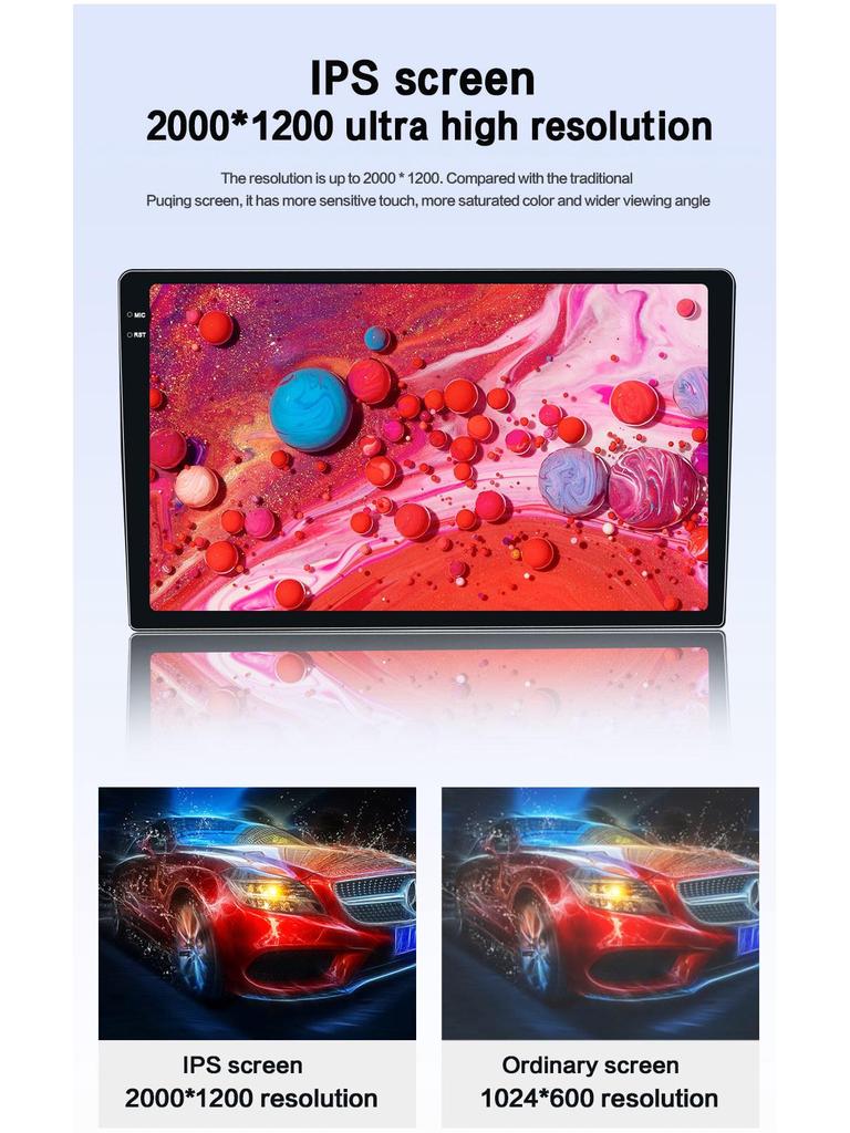 Cross-Border QLED 9.5/10.36-Inch Large Screen Navigation & Bluetooth Wireless CarPlay Android System