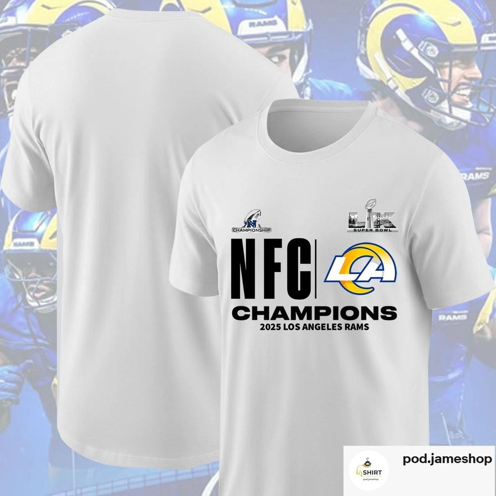 LA Ram 2025 NFC Conference Champions White TShirt Unisex S-5XL Unisex T-Shirt XL