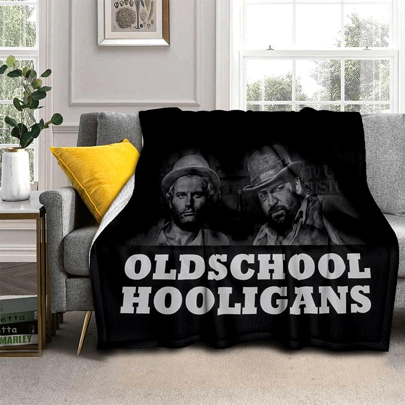 Bud Spencer Terence Hill Wirft Wirft Decke für Kindersofa Reise Wandern Picknick Beding Super Weiche Flanelldecke Geburtstagsgeschenk