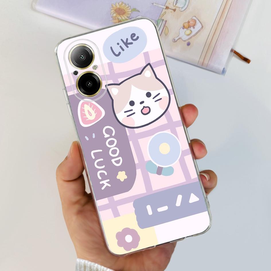 For OPPO Realme C67 4G Case Cute Cartoon Clear Soft Silicone Back Cover For Realme C67 4G RMX3890 C 67 RealmeC67 Shockproof Case