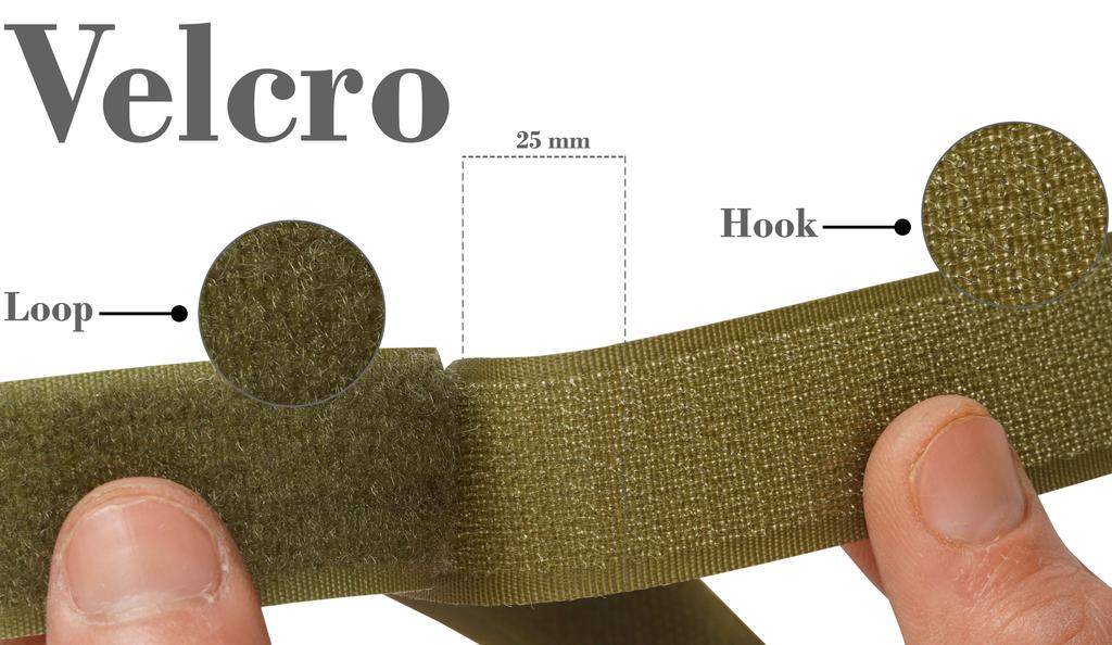 oneOone Sew On Hook and Loop Fabric Fastener Strips Non Adhesive Back Nylon Strips Fabric Fastener Non-Adhesive Interlocking Tape Brown- 25