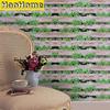 HaoHome Faux Wood and Green Leaf Peel and Stick Removable Wallpaper Leaf and Wood Plank Self Adhesive Wallpaper Vinyl Film