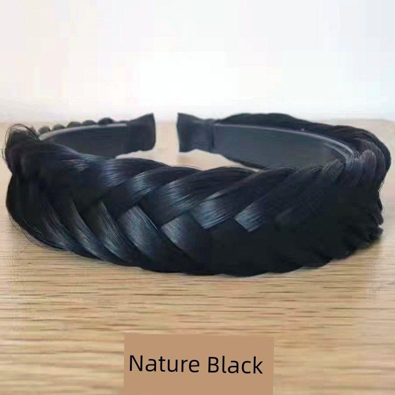 

Косички «рыбий хвост» Нескользящий Зубчатый Череп Модифицированная Повязка на Голову Tight Fishbone Braid Nature Black