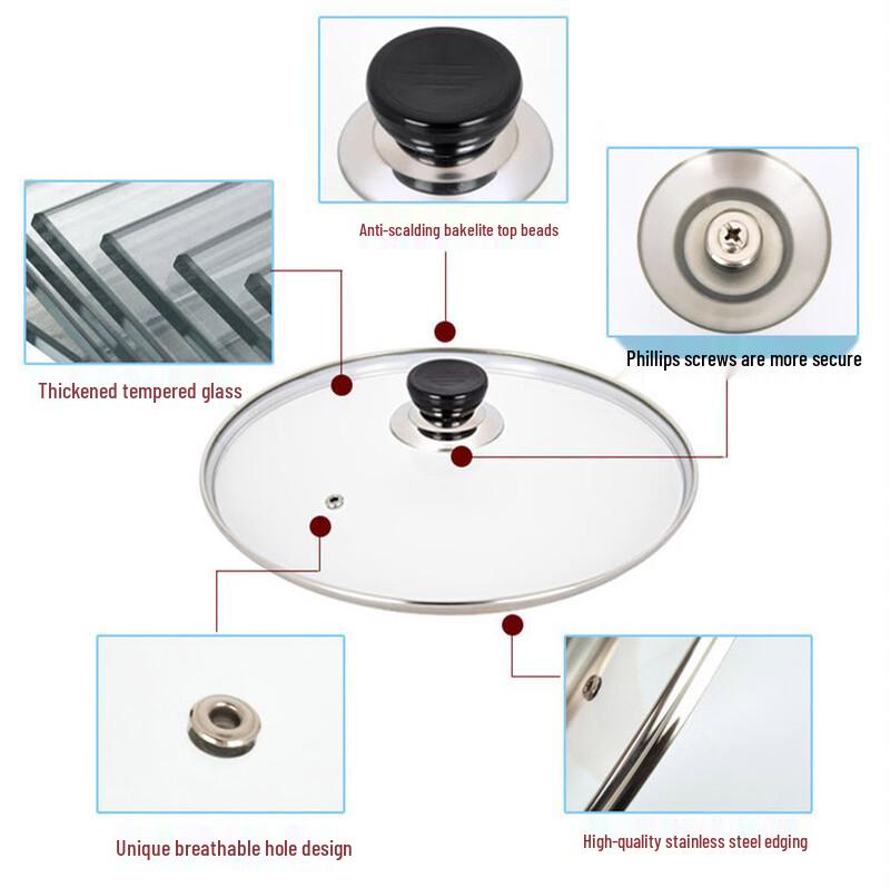 Verdickter Deckel aus gehärtetem Glas