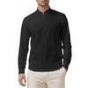 Men's Loose Linen Solid Color Long Sleeved Stand Up Collar Top Men's Casual Shirt