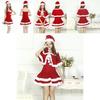 Christmas Santa Claus Adult Female Red Pleuche Dress Suit