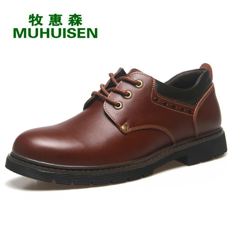 Men's shoes 2025 spring and autumn men's lace-up British style Martin shoes men's casual leather shoes Korean version low-top tooling shoes