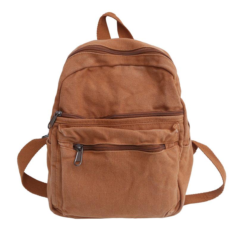 Damen Retro Gewaschene Canvas Handtasche Schultertasche - Lässiger Leichter Rucksack für Studenten