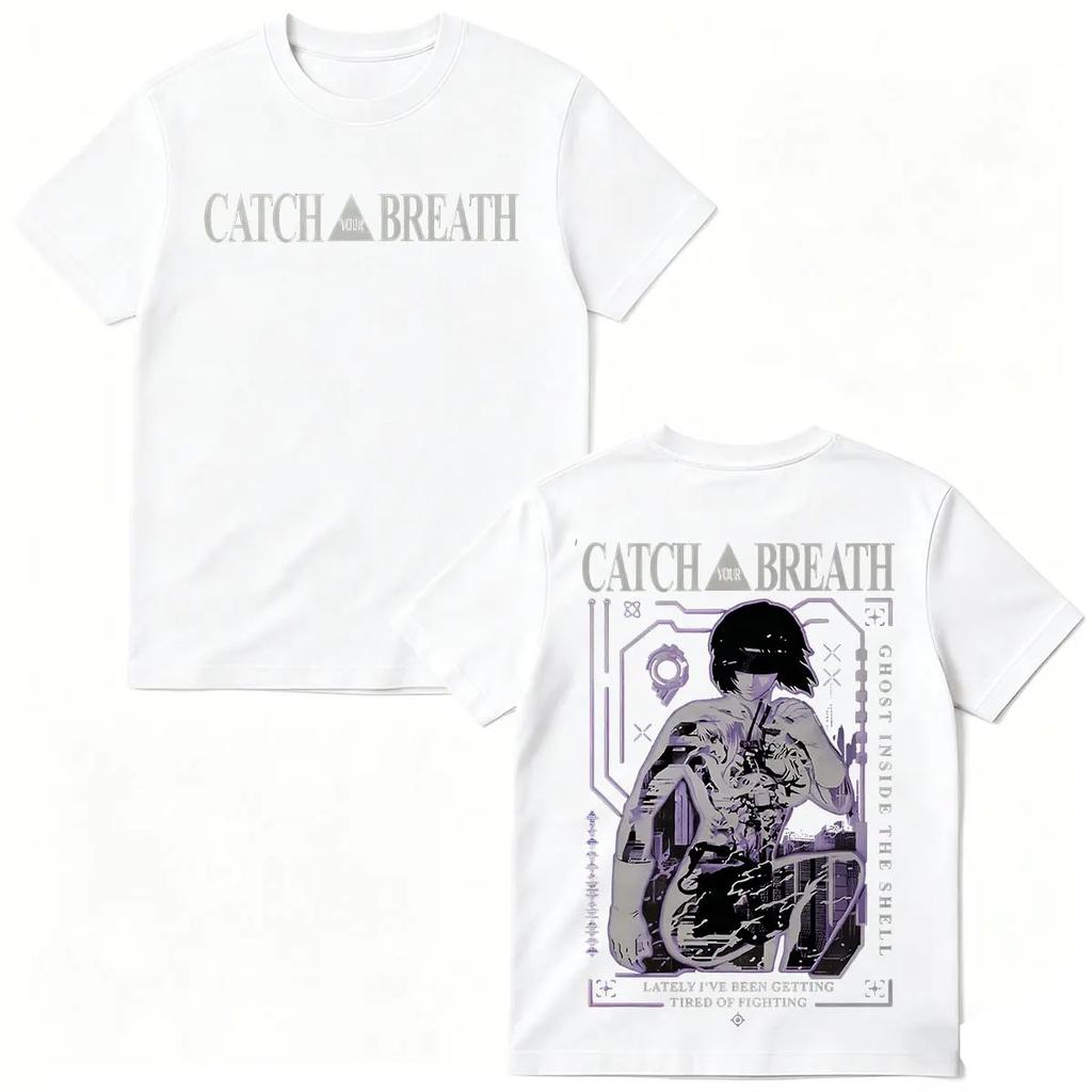 Japan Anime Ghost in The Shell Motoko Kusanagi T-shirts Herr Dam Kläder Mode Casual Bomull Kortärmad Överdimensionerad T-shirt