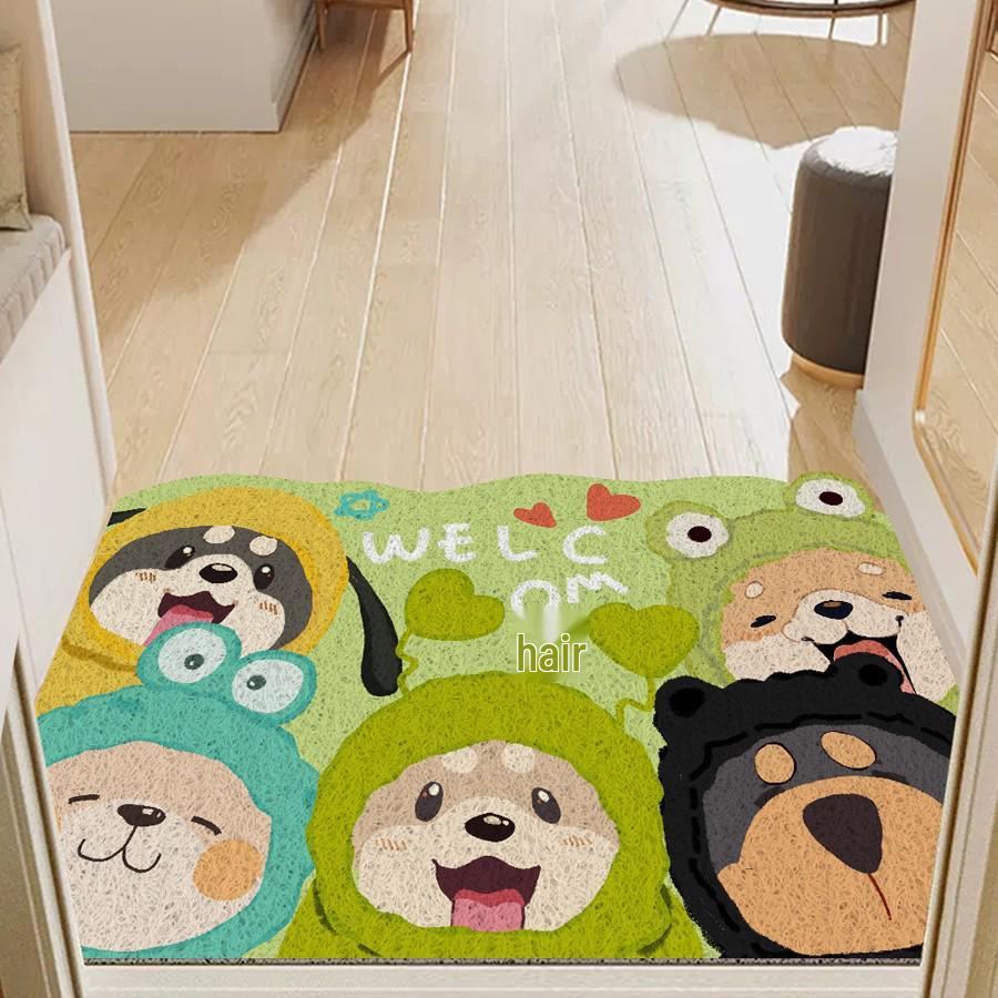 Non-slip Cartoon Welcome Mat - Mud & Dust Removal, Cuttable Entrance Mat for Hallway