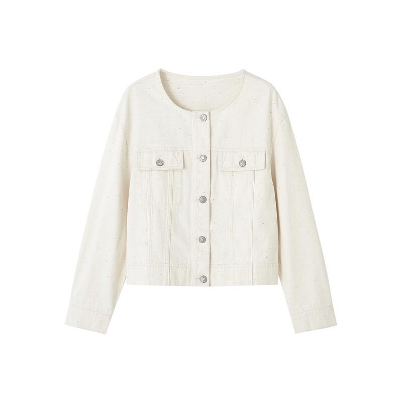 Demana Damen Frühlings Raw Edge Jeansjacke