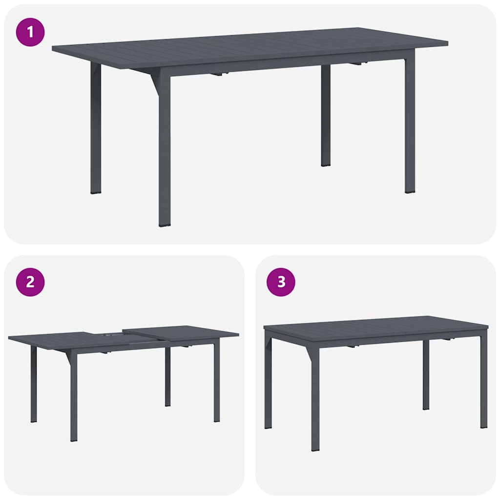 Garden Dining Set 7 pcs Anthracite Poly Rattan