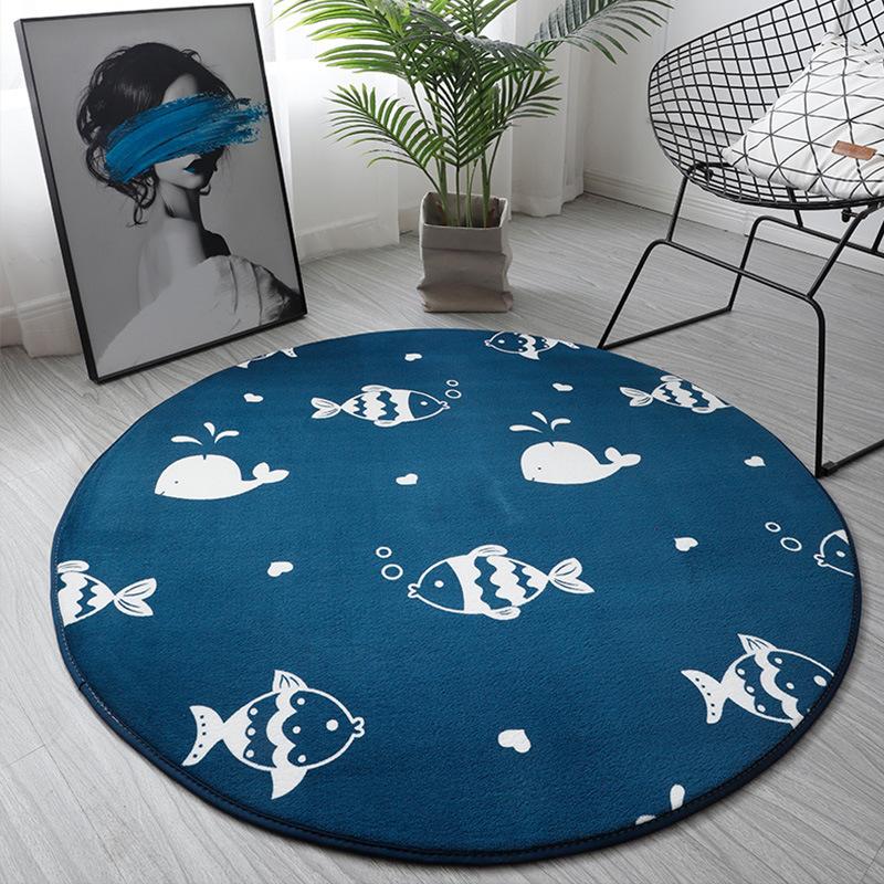 Black and White Printed Zebra Carpet Stripe Living Room Round Floor Mat Non Slip Door Mat Children's Bedroom Floor Mat