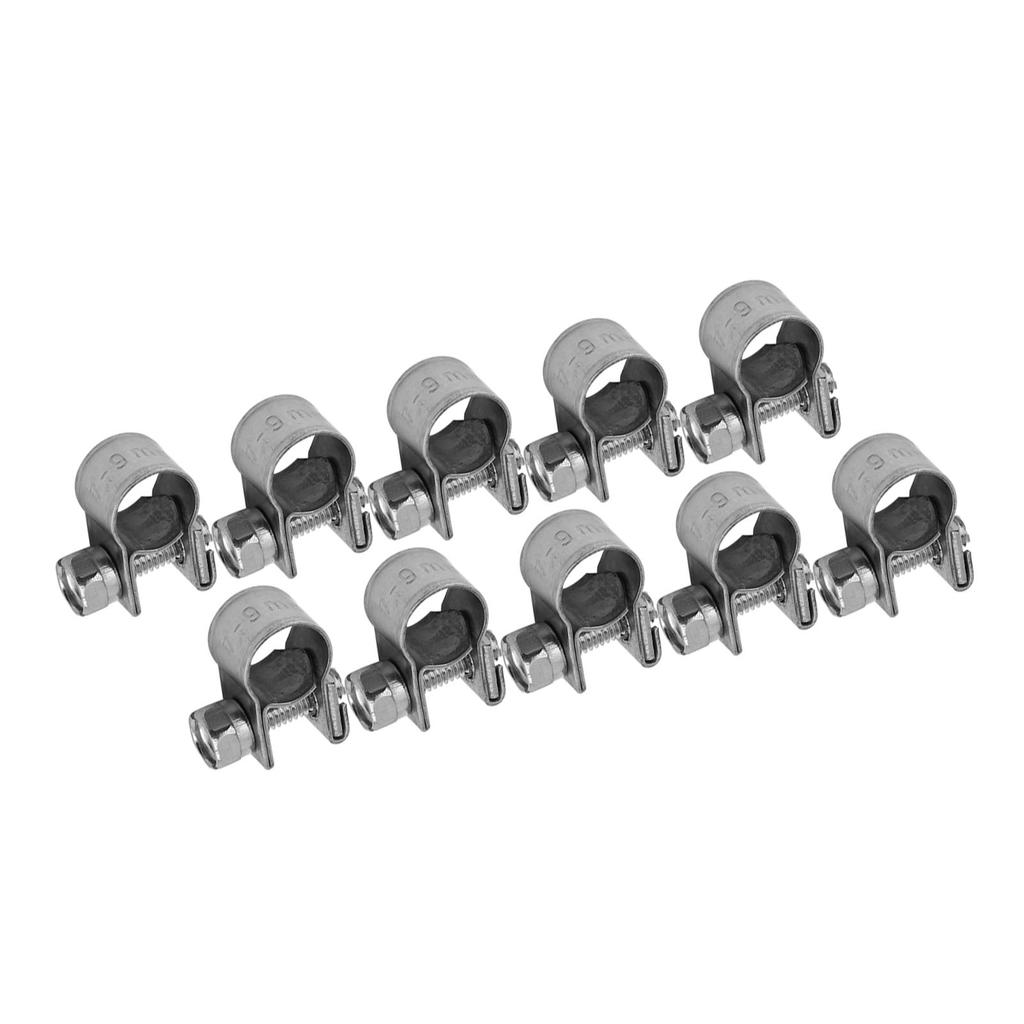 10pcs Stainless Steel   Fuel Line Pipe Hose Clamp Clip 6mm‑20mm Optional Size